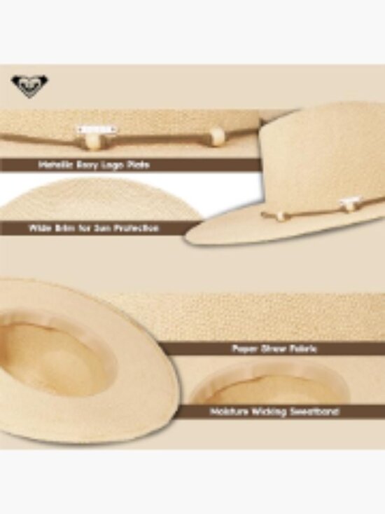 Wide-Brim Straw Sun Hat with Adjustable Band main image 5